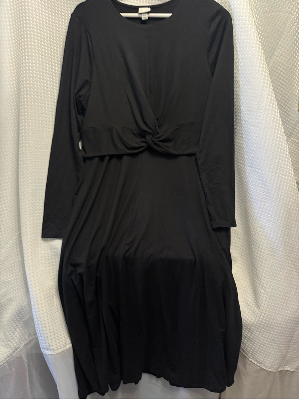 a new day Black Long Sleeve Twist-Front Midi Dress